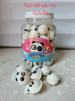 Hộp 60 viên kẹo dẻo con mắt to có nhân/ Kẹo mắt/Dưa hấu/Mèo/Gấu Trúc/Bóng Đá - Ăn vặt Heo Mọi
