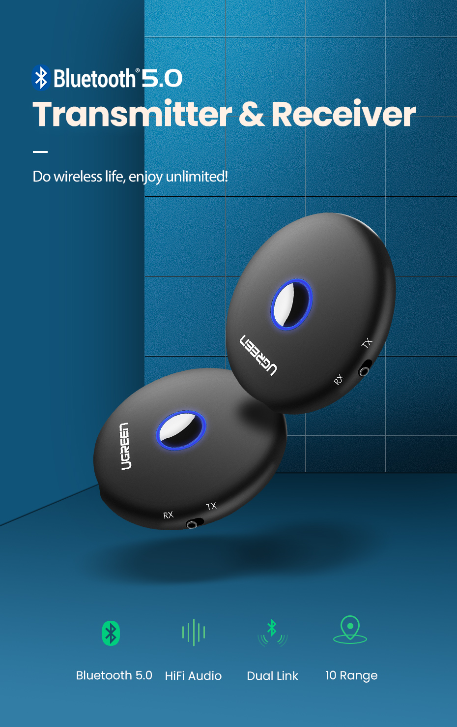 USB Bluetooth Adapters/Dongles Ugreen aptx Bluetooth 4.2 Receiver