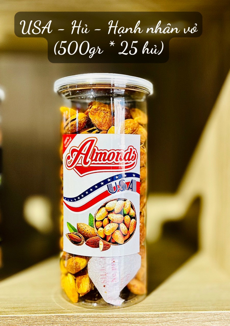 Hạt hạnh nhân vỏ cao cấp mỹ - hủ 450g-date mới