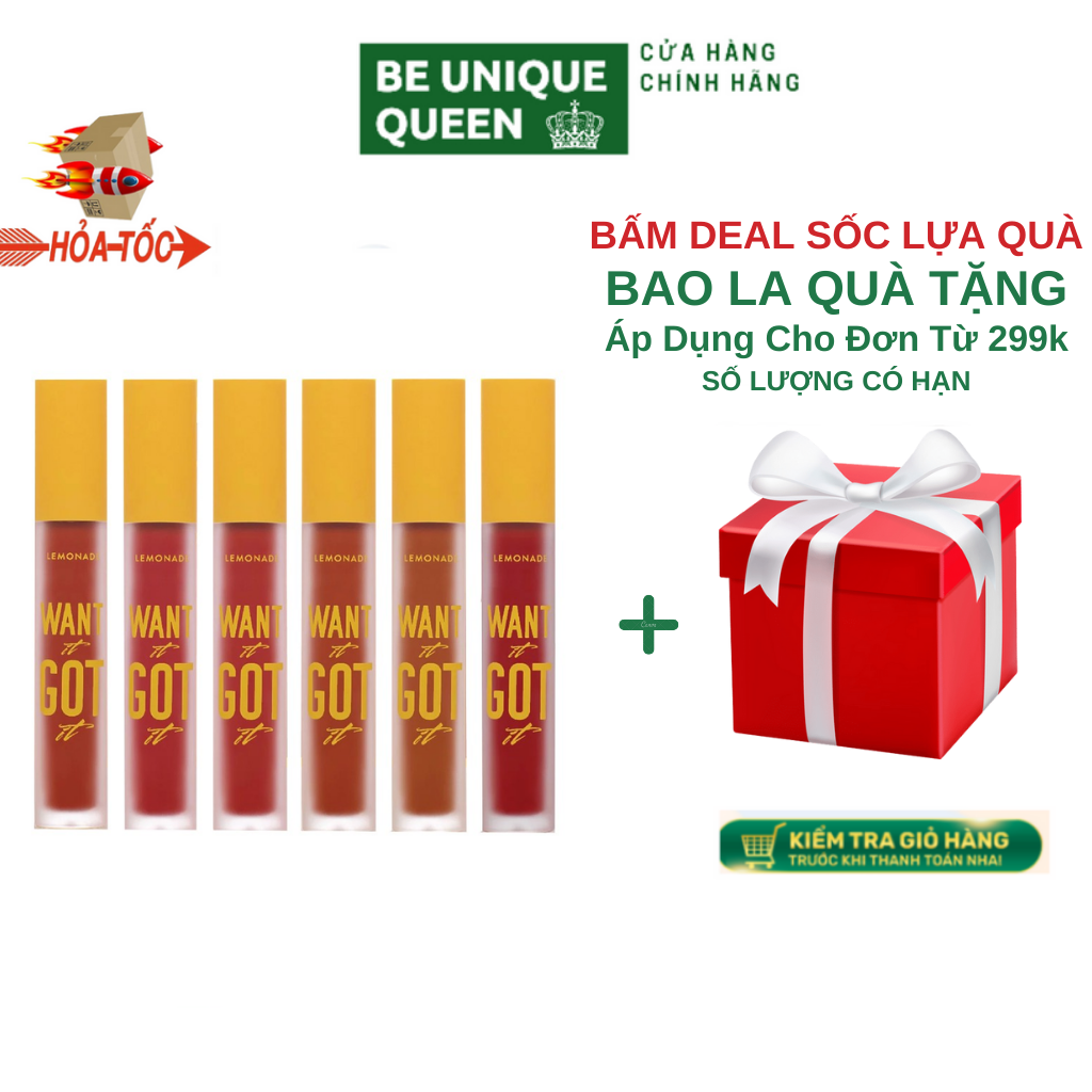 Son kem lì nhẹ môi lemonade want it got it lipcream 5g