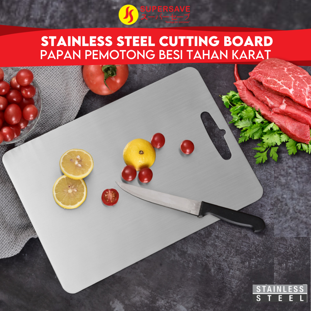 Gambar Stainless Steel Cutting Board Anti Mold Kitchen Chop Board Heavy Duty Vegetable Garlic Chop