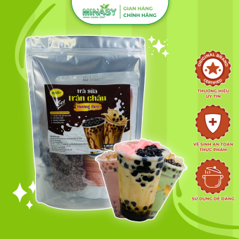 Set tự pha trà sữa trân châu đường đen thơm ngon chuẩn vị Minasy