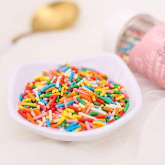 🌈🌈🌈Kẹo Cốm Dài 7 Màu Thái Lan - Kẹo Bông Đường Trang Trí Bánh Kem 100g 🌈🌈🌈