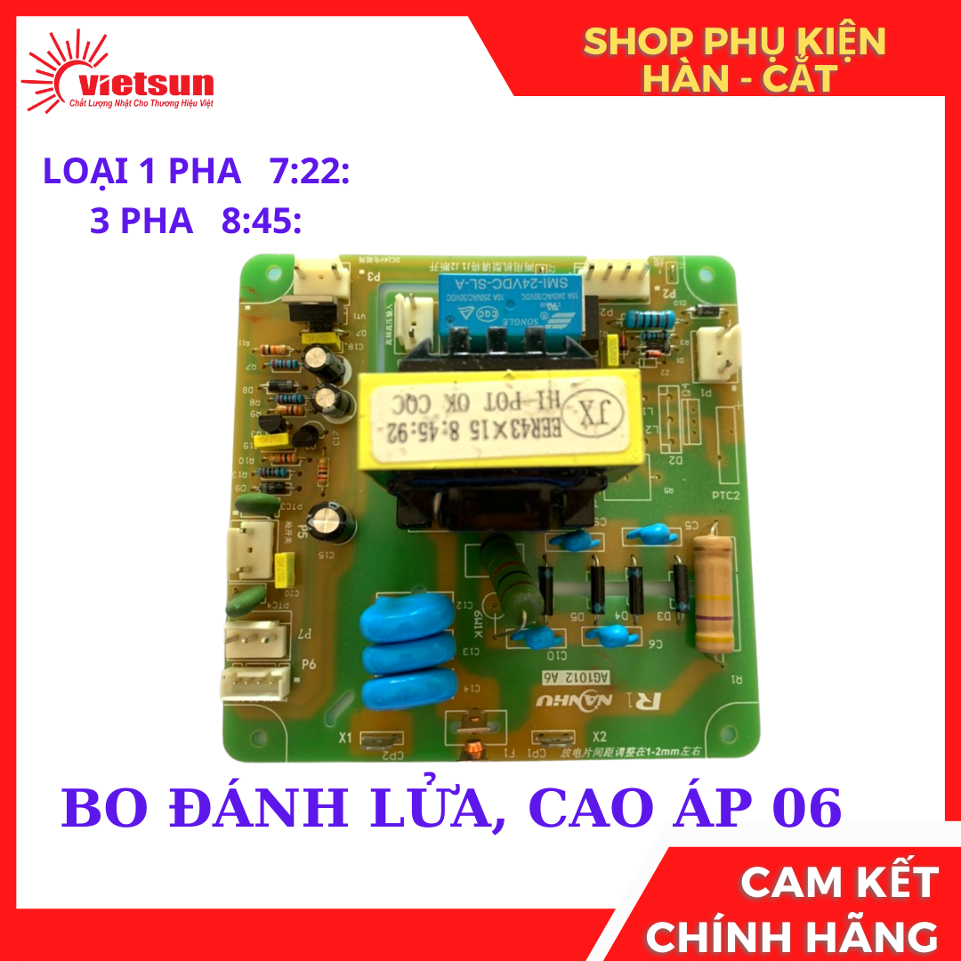 Bo mạch máy hàn, bo đánh lửa máy hàn, bo cáo áp máy hàn, cao áp 06.
