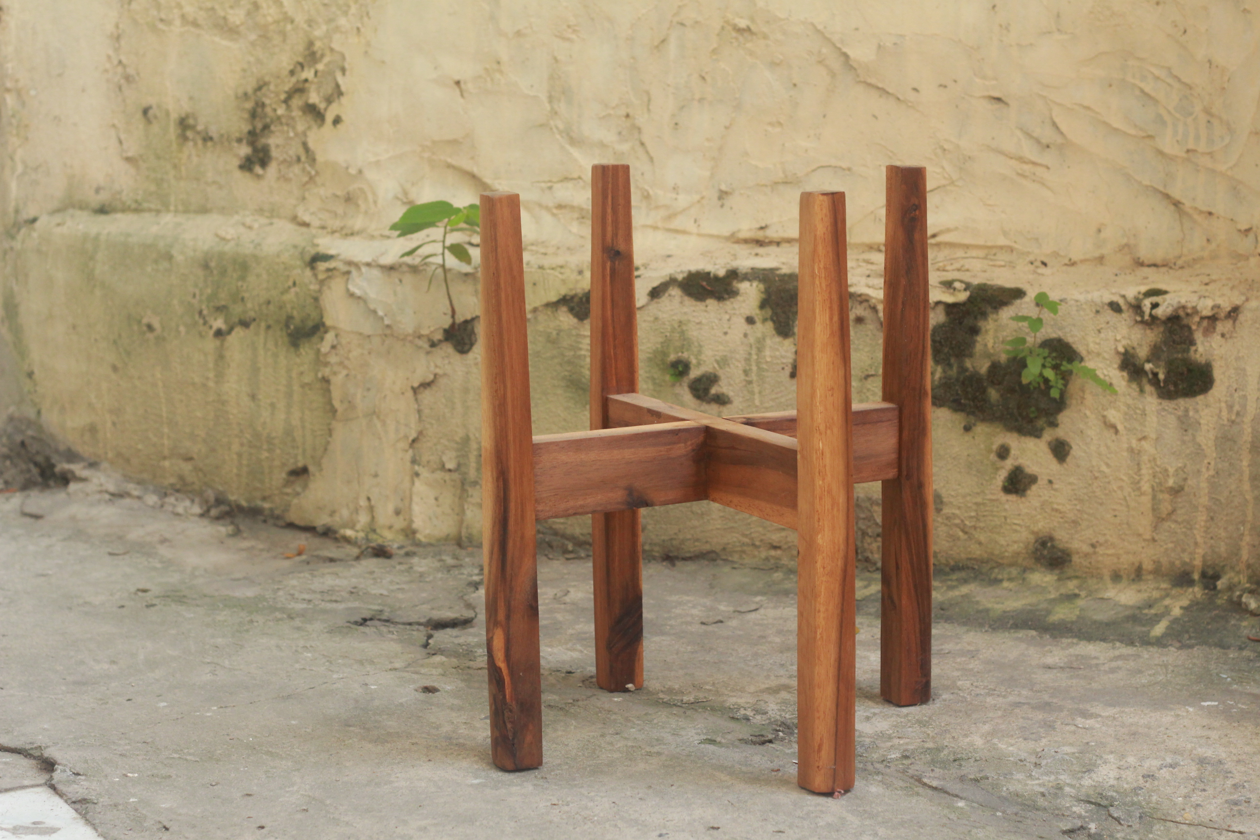 Chân Gỗ Để Chậu Hoa Gỗ Tràm Size M, Kệ Gỗ Để Châu Cây  HCM