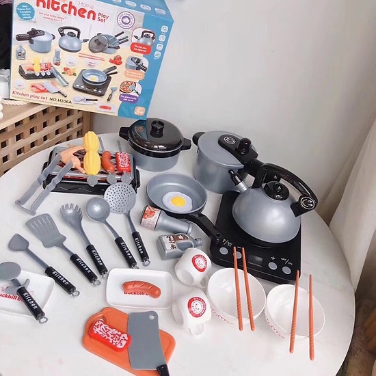 Bộ đồ chơi nấu ăn 36 món có bếp có nhạc và đèn, thiết kế y như thật, đồ chơi nấu ăn cho bé