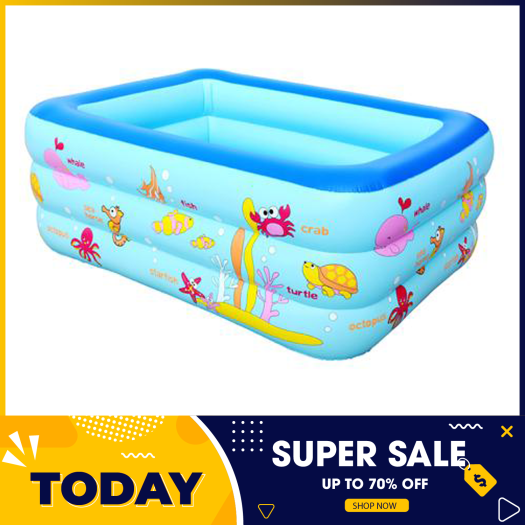 Bể bơi cho bé-Hồ bơi trẻ em-Bể bơi 3 tầng - Bể bơi phao trong nhà , phao bơi cho bé cho trẻ em tập bơi, loại dày cao cấp cỡ lớn 150cm X 110cm X 50cm- Tập bơi - Tập Bơi-be boi cho be-ho boi- ho boi cho be-