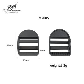 Set 10 khóa tăng giảm dây balo, khóa nhựa cho dây đai túi xách bằng nhựa màu đen M2005, lọt lòng 2,5cm #ssl_accessories-H4-4B