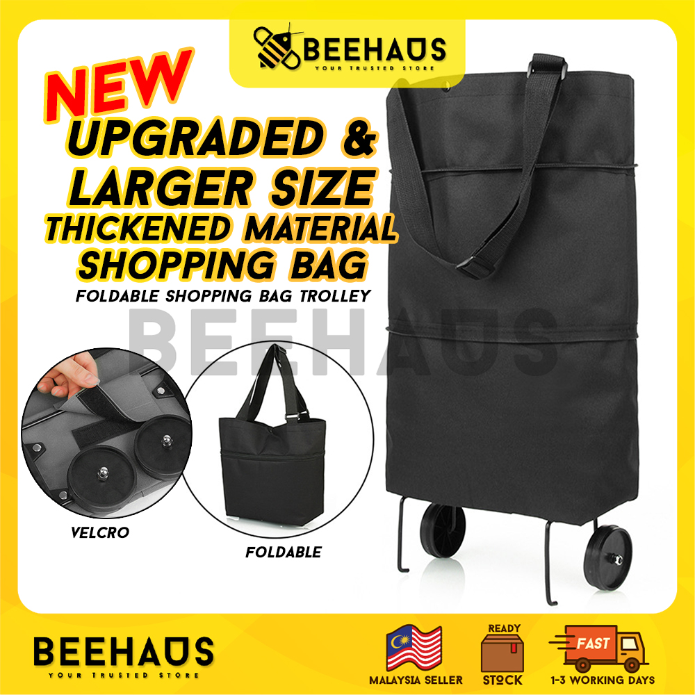 Wheeled quick folding online shopping bag