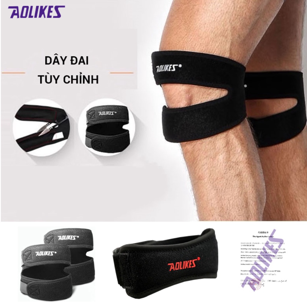 Đai cuốn đầu gối có đệm hơi silicone aolikes al 7929 - al 7919 chuyên gym chính hãng
