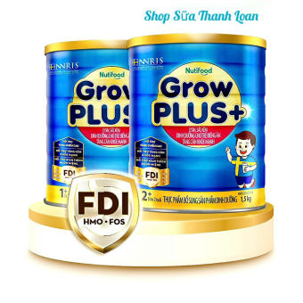 Sữa Bột NutiFood Grow Plus+ TCKM Xanh Hộp 1,5kg.