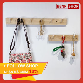 Móc Treo Quần Áo, Treo Đồ Dán Hoặc Khoan Tường Gỗ MDF Lõi Xanh CHỐNG ẨM BENRI SHOP MOC-CA