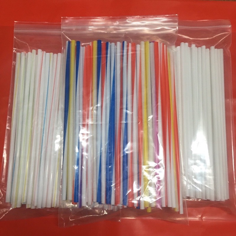 Bịch 80 cái ống hút thẳng nhiều màu