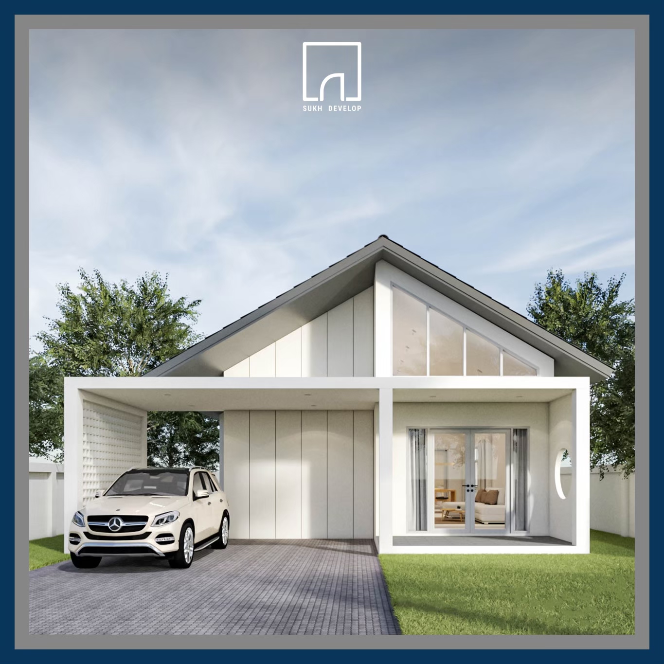 แบบบ้านและโมเดลบ้าน(sketch up) พร้อมก่อสร้างได้ทันที พร้อมไฟล์ Sketch up รุ่น TINY HOUSE MINIMAL : 2 ห้องนอน 2 ห้องน้ำ พื้นที่ 145 ตร.ม (ส่งไฟล์ให้ทางอีเมล์)
