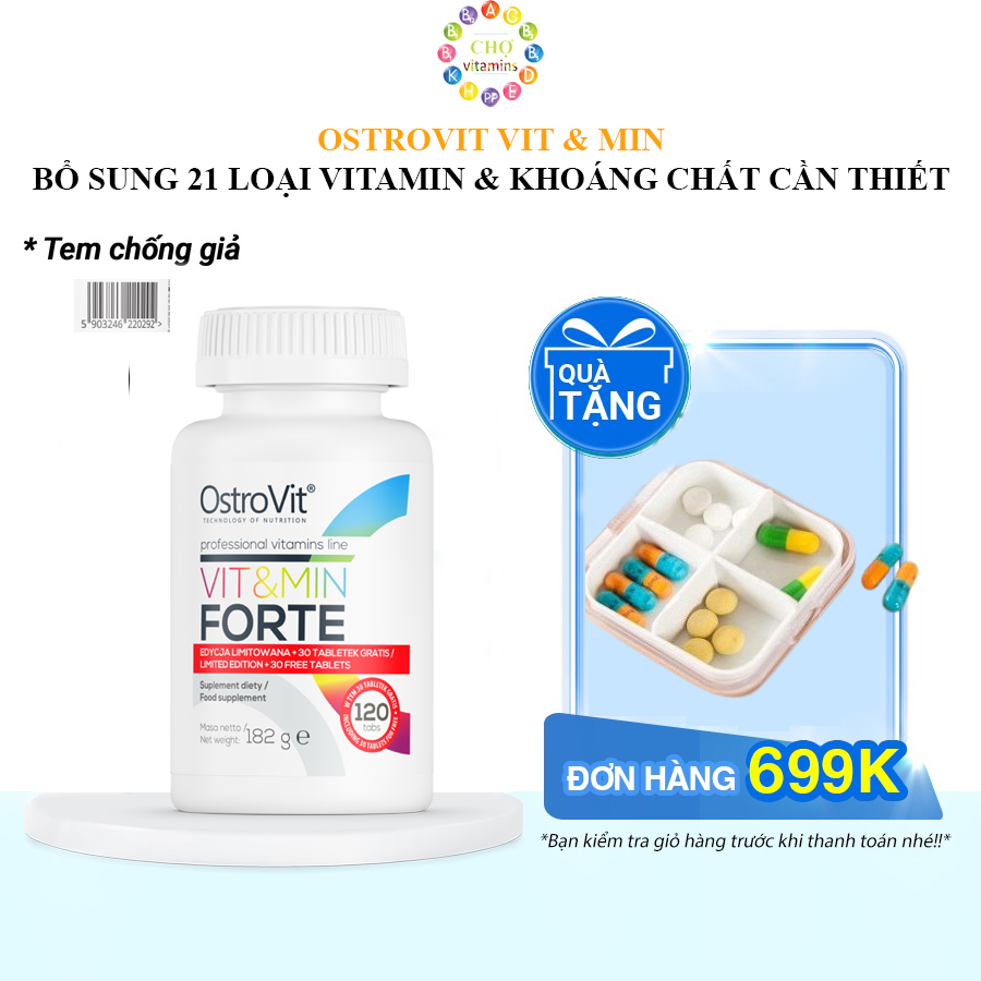 OSTROVIT VIT&MIN 100% - Bổ Sung Multi Vitamin Tổng Hợp Cần Thiết Cho Cơ