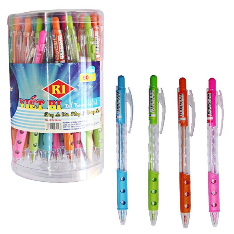 Hộp 50 cây viết bi bấm gstar r1 ngòi 0.5mm mực xanh