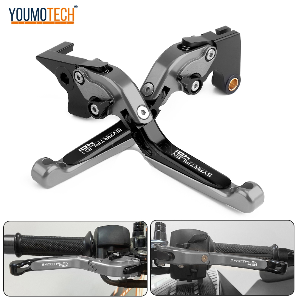 Cho Husqvarna Svartpilen/Vitpilen 401 2018-2022 Cần Gạt Ly Hợp Có Thể Kéo Dài Gấp Được Cần Phanh Tay Cầm CNC