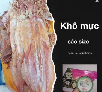 Khô mực lá;mực ống size lớn 30-40 con (túi 500gr)