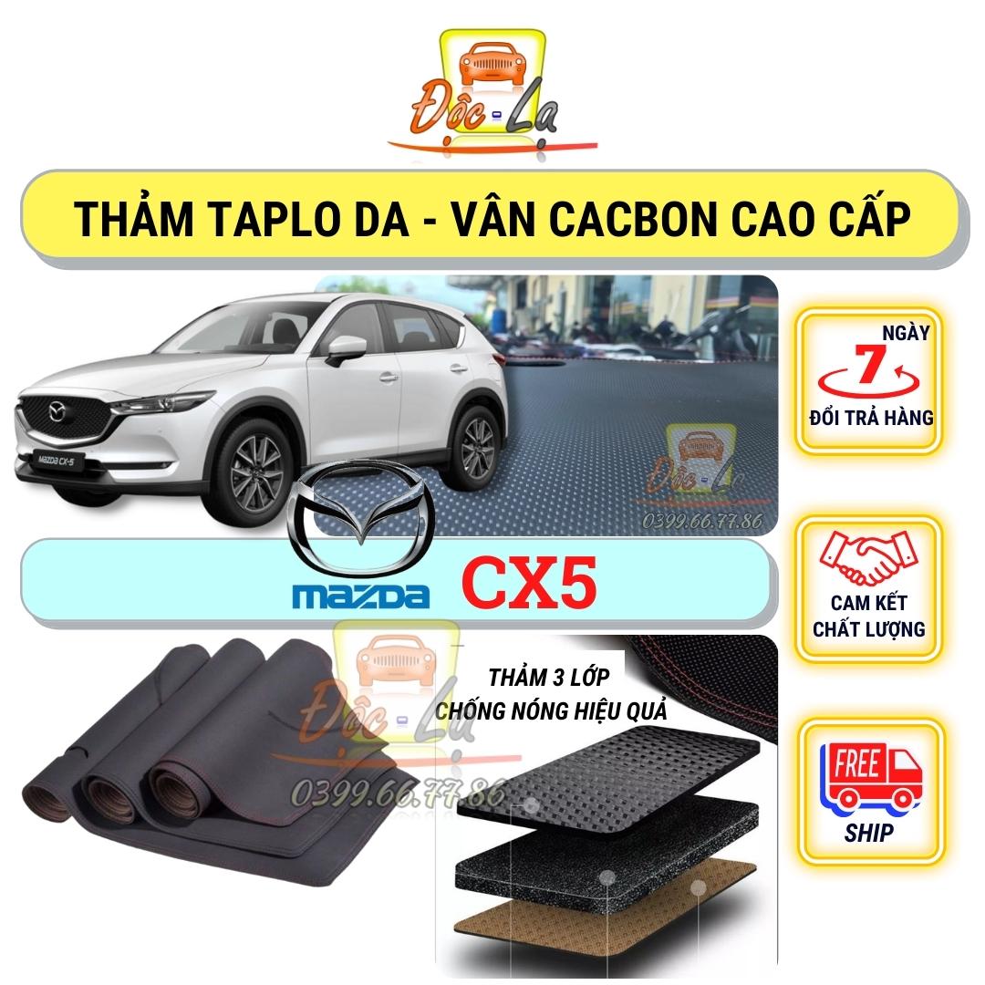 Thảm taplo Mazda CX5 2012 - 2022 vân Cacbon 3 lớp cao cấp - Cách nhiệt, chống nắng, chống thấm nước - Lau chùi vệ sinh đơn giản, dễ dàng