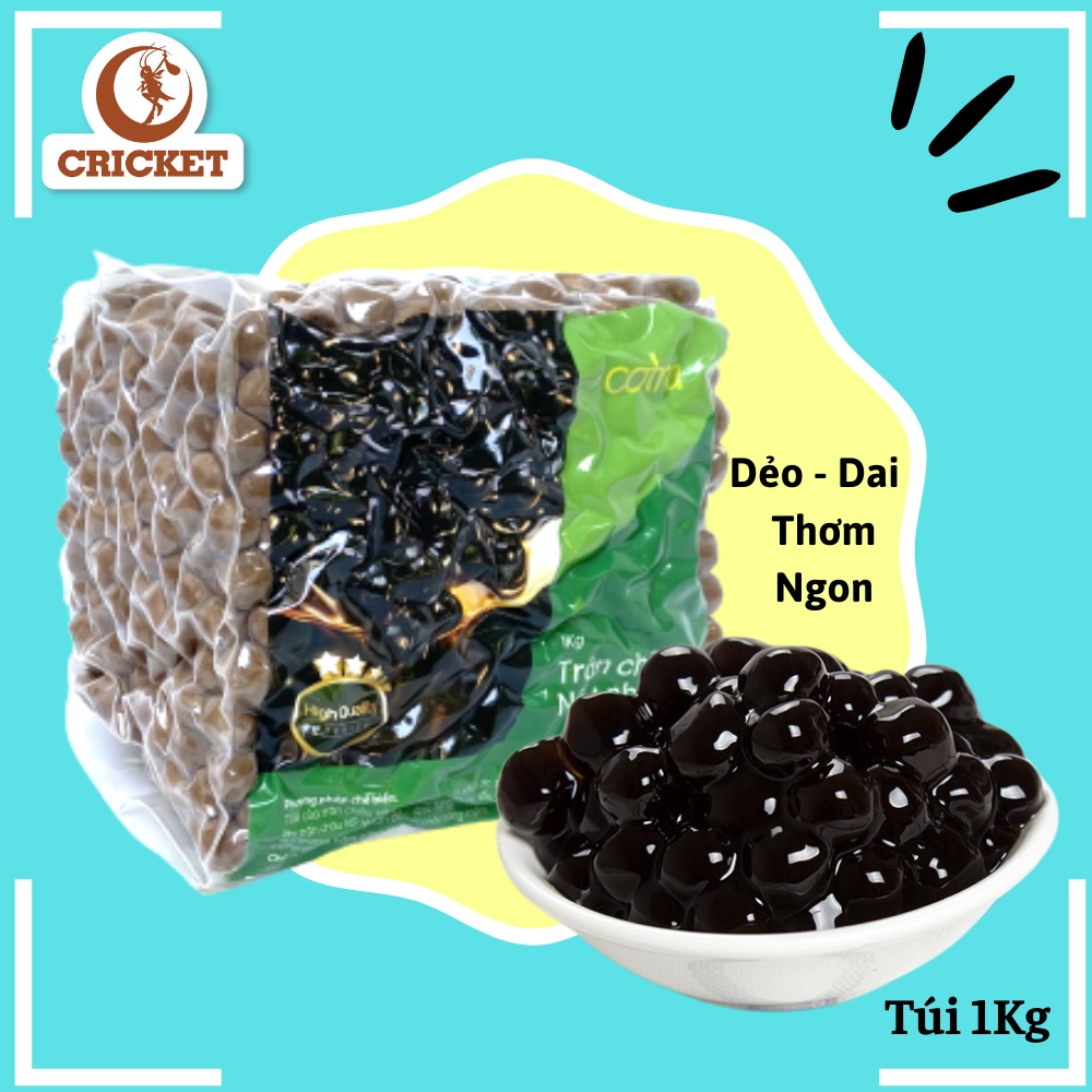 Trân châu caramel nấu nhanh Cotra (1kg) mùi thơm, mềm, dẻo ăn ngon - Nguyên liệu pha trà sữa tuyệt hảo