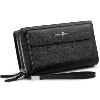 Ví nam William Polo 312Clutch 2 khoá da bò vân safiano-Bảo hành 12 tháng