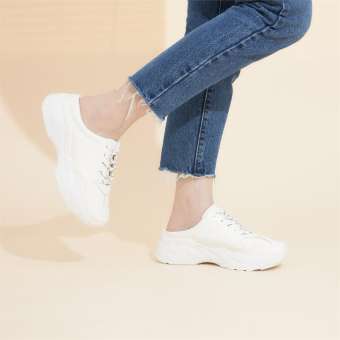 Giày thể thao nữ MWC - Giày thể thao nữ đạp gót sành điệu - Giày thể thao nữ 2 màu kem, trắng đạp gót tiện lợi - NUTT- 0532