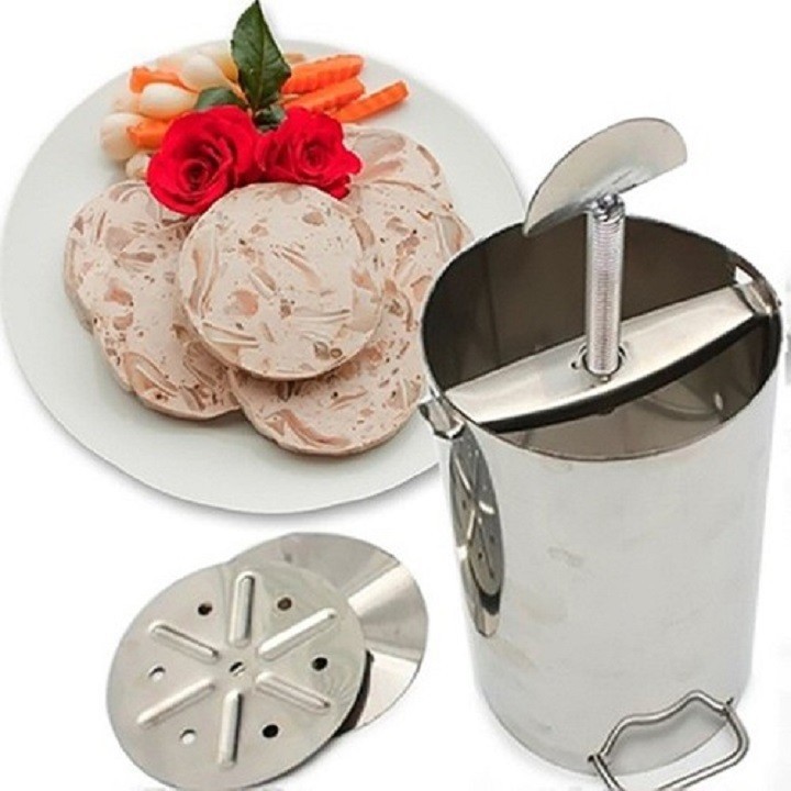 Khuôn làm giò xào inox 1kg, khuôn làm giò chả, khuôn ép giò thủ - dụng cụ làm giò