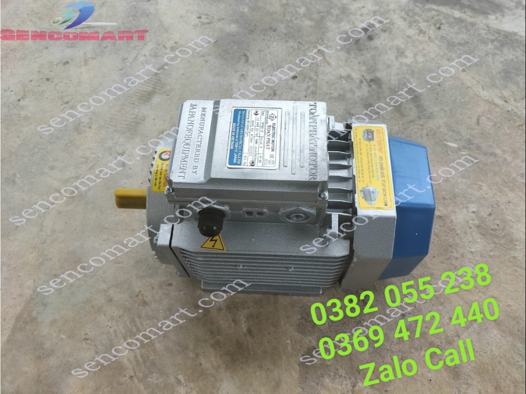 Động cơ điện 1 pha 1,5kw(2hp) chính hãng Toàn Phát, tốc chậm 1400v/p