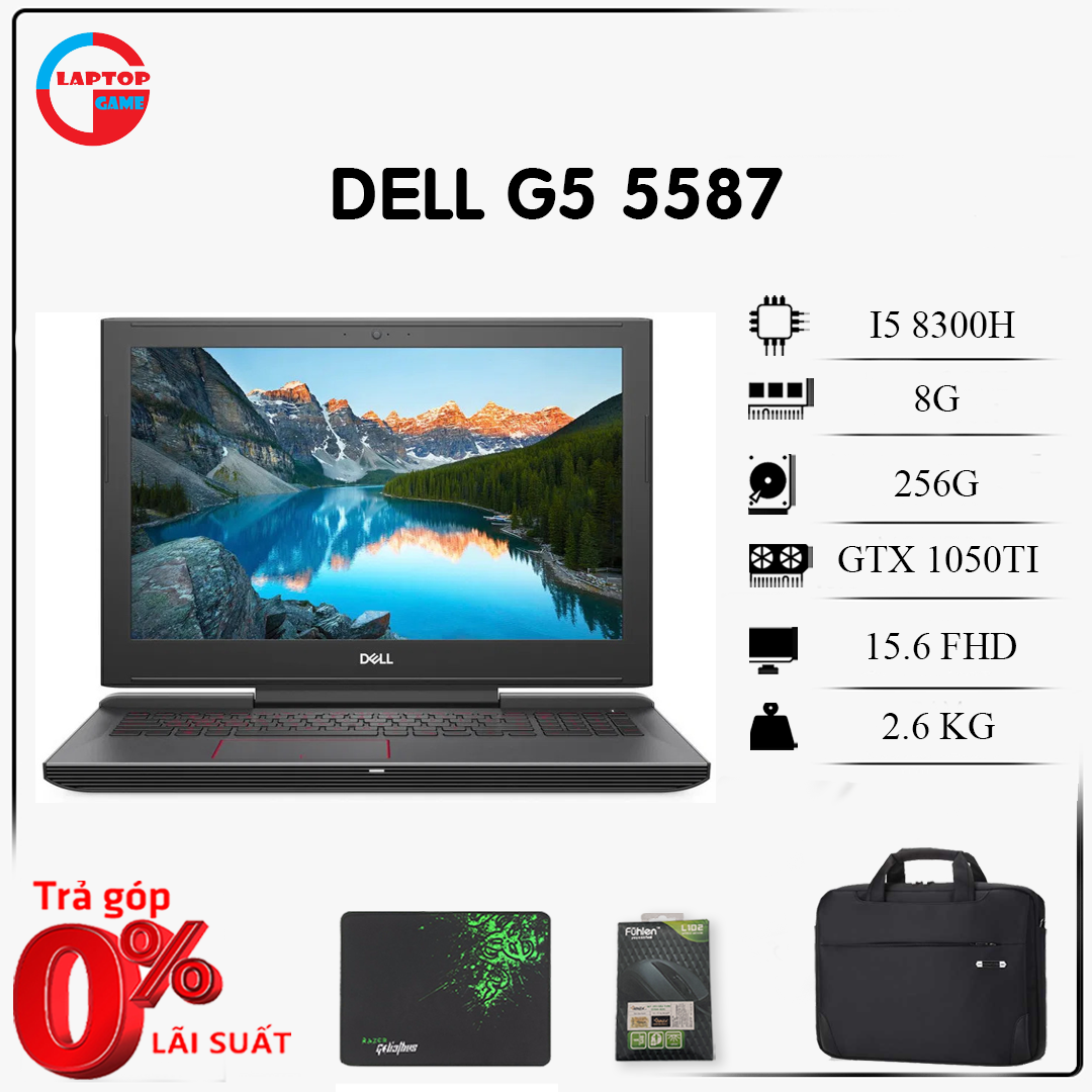 Laptop Dell G5 5587 (i5- 8300H, 8G, 128+1TB, GTX1050TI, 15.6IN FHD)