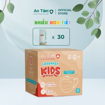 Thùng 300 cái khẩu trang cua CRABMASK cho bé 4 lớp Giấy kháng khuẩn và Vải không dệt - AN TÂM