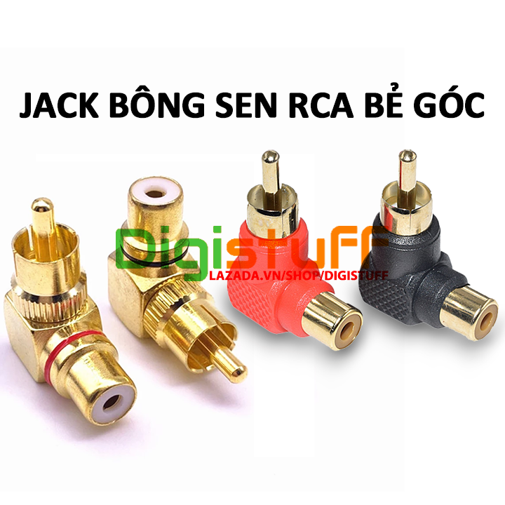 Đầu nối dây av rca bẻ góc 90 độ