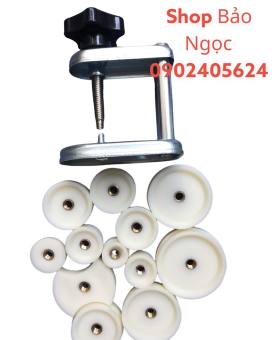 Bộ ép đáy đồng hồ cao cấp, thép đúc chuẩn, ép nắp lưng đồng hồ, ép kính, xoáy ren có 12 khuôn đúc nhiều size