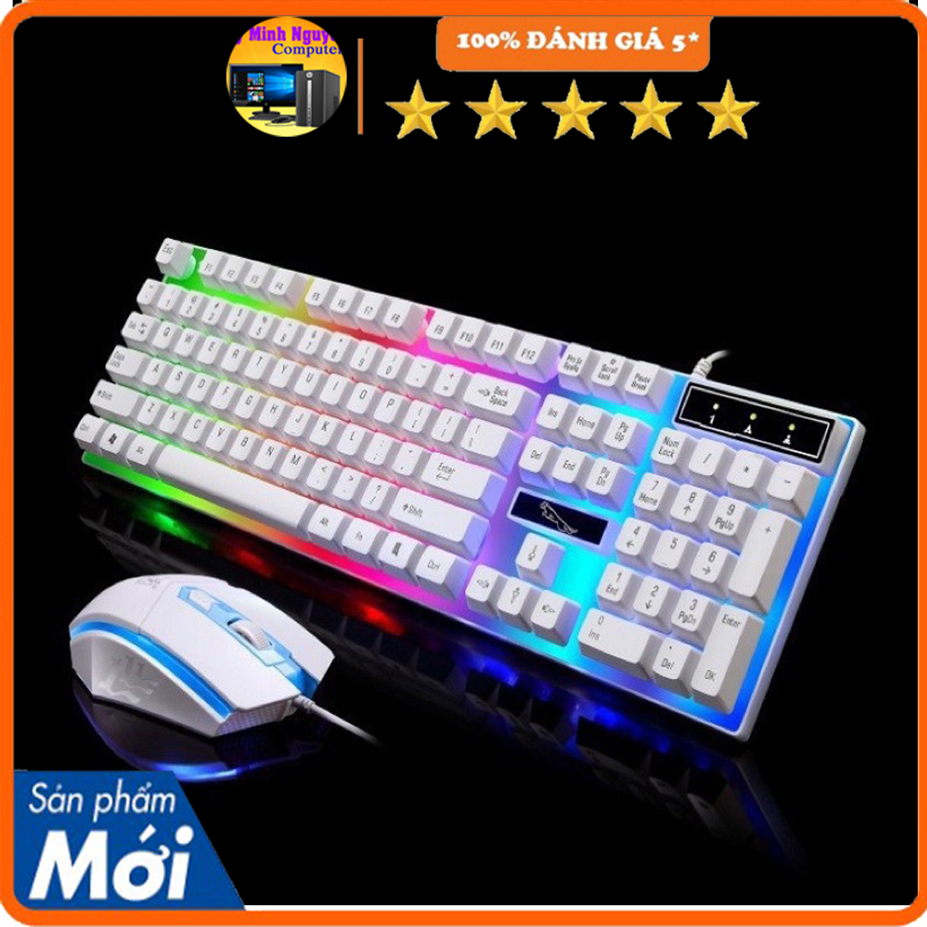 Combo Bàn Phím Kèm Chuột Máy Tính, Bàn Phím Giả Cơ Con Báo G21 Có LED 7 Màu - Thích Hợp Cho Gaming