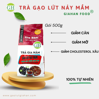 Trà gạo lứt ,giảm cân,giảm mỡ bụng GIAHAN FOOD [ 500g ]  trà giảm cân tại nhà, hiệu quả, an toàn, làm từ gạo lứt huyết rồng, gạo hướng hữu cơ.