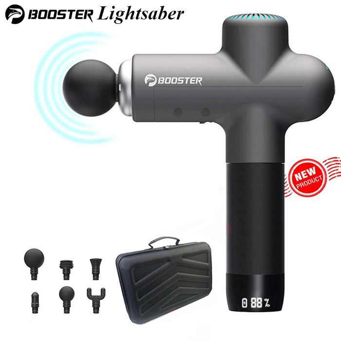 Súng massage cầm tay BOOSTER LIGHTSABER , Máy massage Gun thư giãn cơ, Massa toàn thân với 6 đầu 9 tốc độ Công suất 126W massa tùy chỉnh giảm đau căng cơ, thư giãn cơ bắp - CHÍNH HÃNG BẢO HÀNH 12 THÁNG