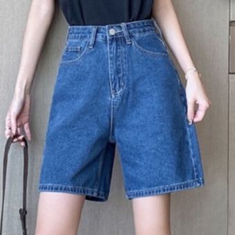Quần short jean bò nữ Basic có bigsize, quần đùi nữ dáng ngố lửng ống rộng chất bò trơn mền xinh xắn(JNVB)