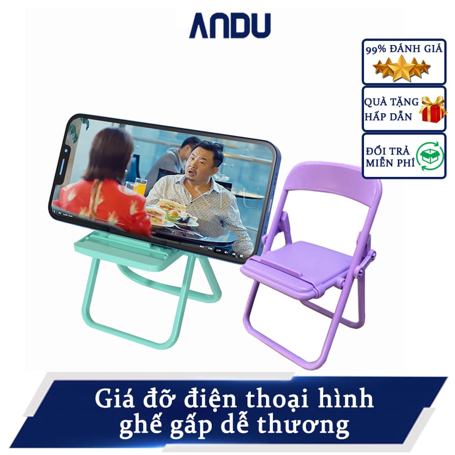 Giá đỡ điện thoại hình ghế đẩu có thể gấp gọn để bàn đa chức năng nhiều màu