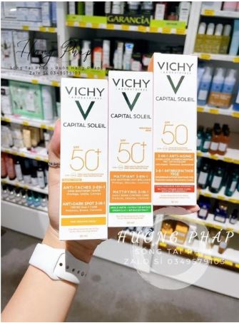 Kem chống nắng vichy viền xanh