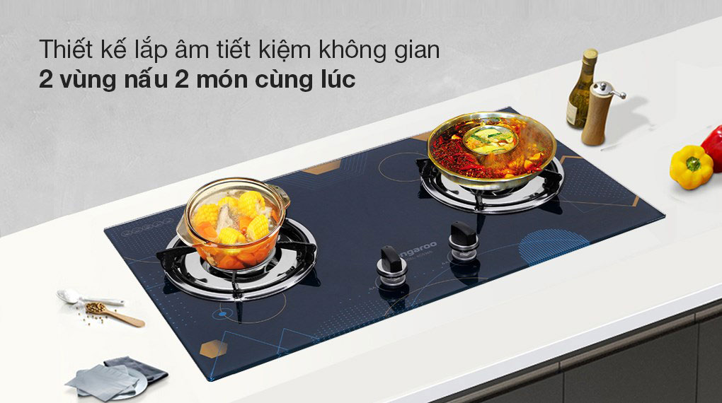 bếp ga âm kangaroo kg536b , bếp ga đôi kangaroo kg536b