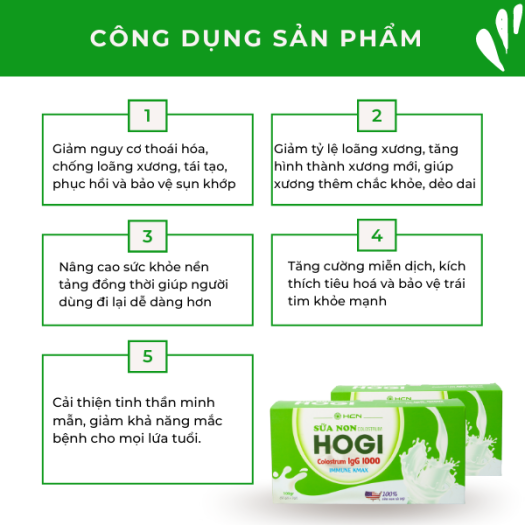 Sữa non Hogi 1 hộp 50 gói *2g giúp trẻ ăn ngon , ngủ ngon , tăng cường sức khỏe