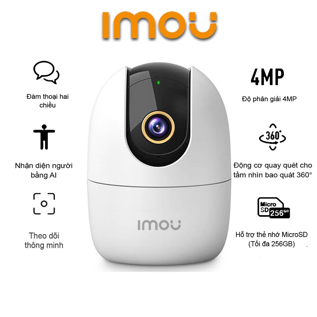 Camera IP XOAY WIFI 2M IMOU - A22EP (1080P) và Imou A42P (2K) Độ nét cao