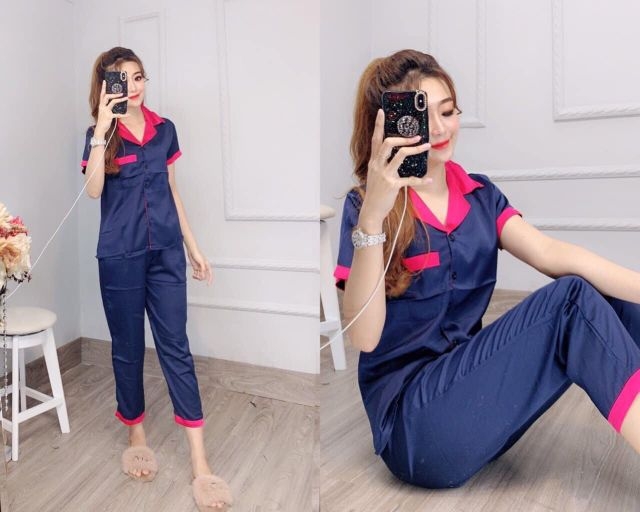 Set đồ bộ ngũ, chất liệu phi bóng mềm mịn, nhẹ nhàng size 45-57kg