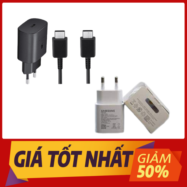 Bộ sạc nhanh samsung 25w cổng type c note 10 note 20 a71, a70, a80, a90, s20, s20+, s20 ultra