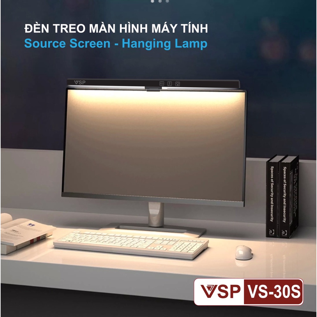Đèn Treo Màn Hình Máy Tính VS-30S, Đèn Bàn Làm Việc, Đèn Học, Đèn Treo Màn Hình Bảo Vệ Mắt, Nguồn Sáng Không Gian Hiển Thị - Dễ Dàng Làm Việc, Chơi Game Buổi Tối Không Làm Tổn Thương Đôi Mắt Hay Làm Phiền Người Khác