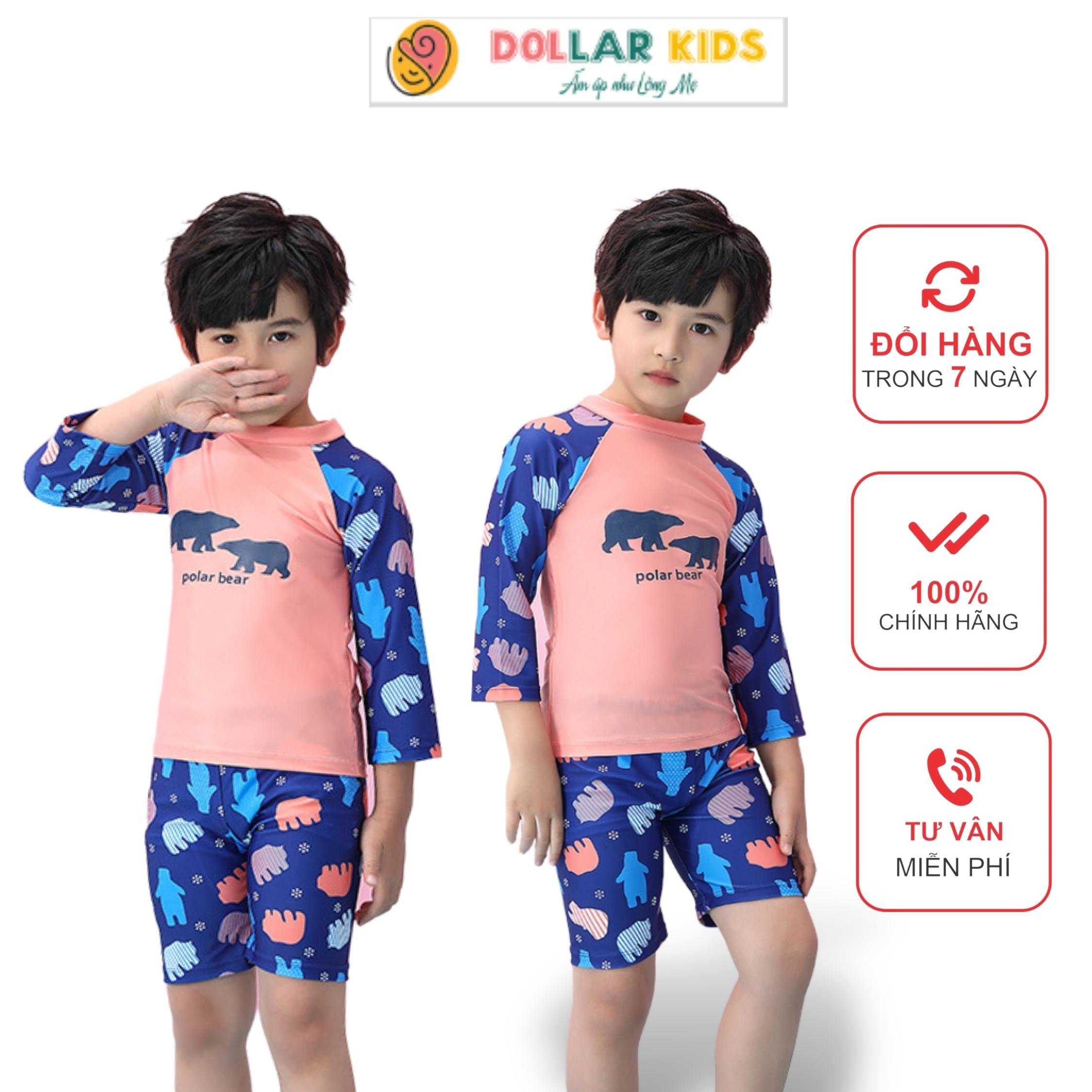 Bộ đồ bơi trẻ em dollarkids in hình gấu dành cho bé trai từ 10kg đến size đại