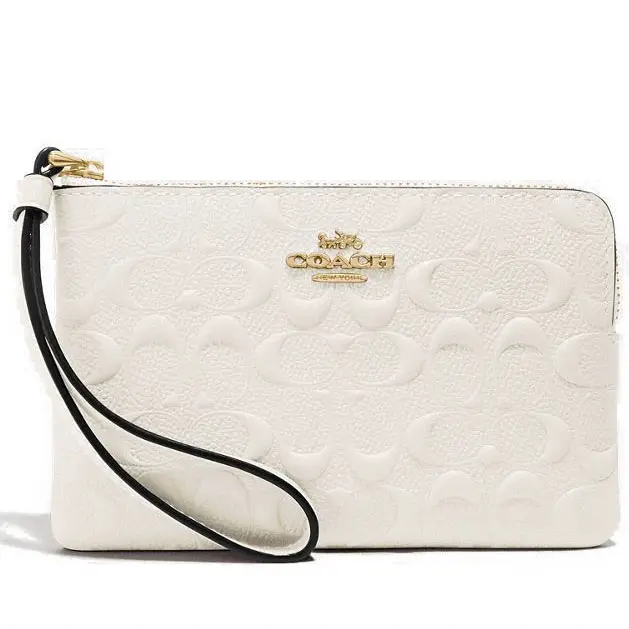 coach wristlet white