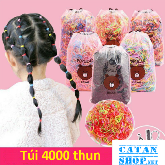Set 4000 dây chun cột tóc cho bé , thun cột tóc nhiều màu + túi dây rút GD575-Thun4K