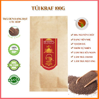 Trà đen (hồng trà) nguyên liệu làm trà sữa, dạng viên CTC BOP, tiết kiệm tiện lợi - túi 100g