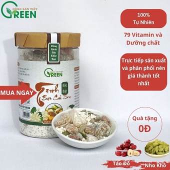 TINH BỘT CỦ SEN MIX ĐẶC BIỆT Việt Green 100% Natural kết hợp Tinh bột củ sen với hạt ngũ cốc như: hạnh nhân, nho khô,macca, bí xanh...