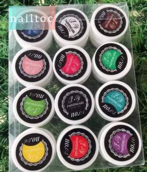 Set Gel Vẽ 12 Màu Dùng Vẽ Cọ Trang Trí Móng
